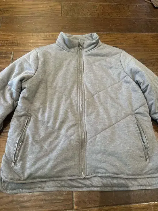 Three Dots Women's Gray Quilted Step Hem Full-Zip Knit Jacket Size M - Picture 2 of 5